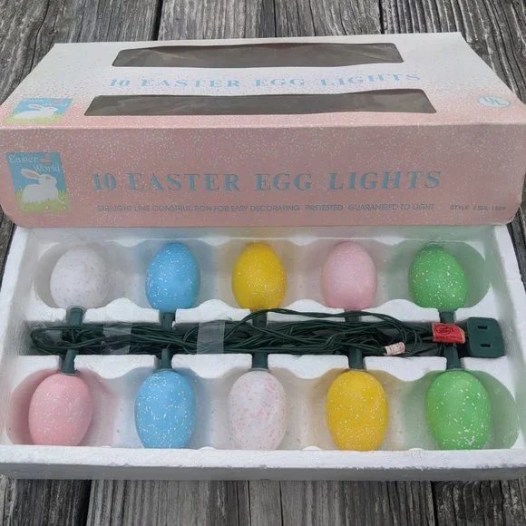 Novelty Easter Egg Lights Vintage - Picture 2 of 13